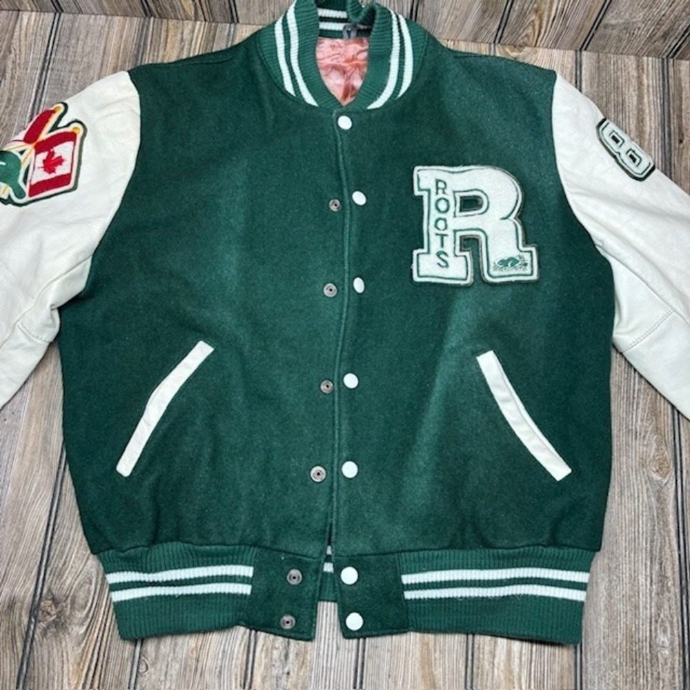 7UP Vintage Retro Old School Roots Canada Leather Wool Varsity Jacket Large/XL - Picture 6 of 16